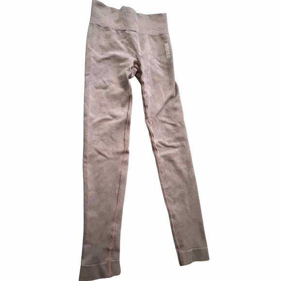 Gymshark light soft pink textured leggings sz XS activewear yoga - Picture 1 of 7